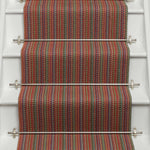 Striped flatweave runner in red orange green blue