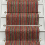 Striped flatweave runner in red orange green blue