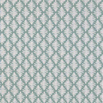 White leaf pattern on a teal background