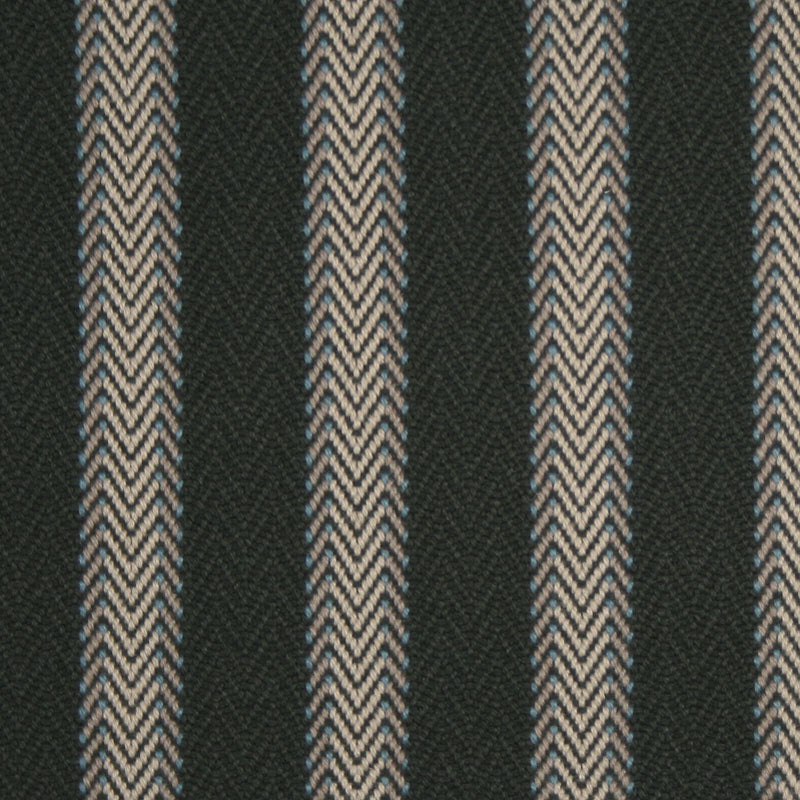 Striped flatweave runner in dark green and white 