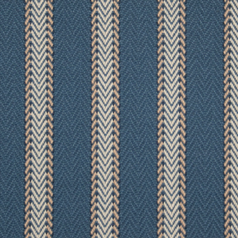 Striped flatweave runner in blue and white