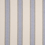 Striped flatweave runner in white and light blue