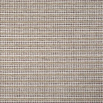 Broadloom carpet with textured stripe in shades of taupe, maroon and white. 