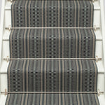 Striped flatweave runner in grey and slate