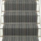 Striped flatweave runner in grey and slate