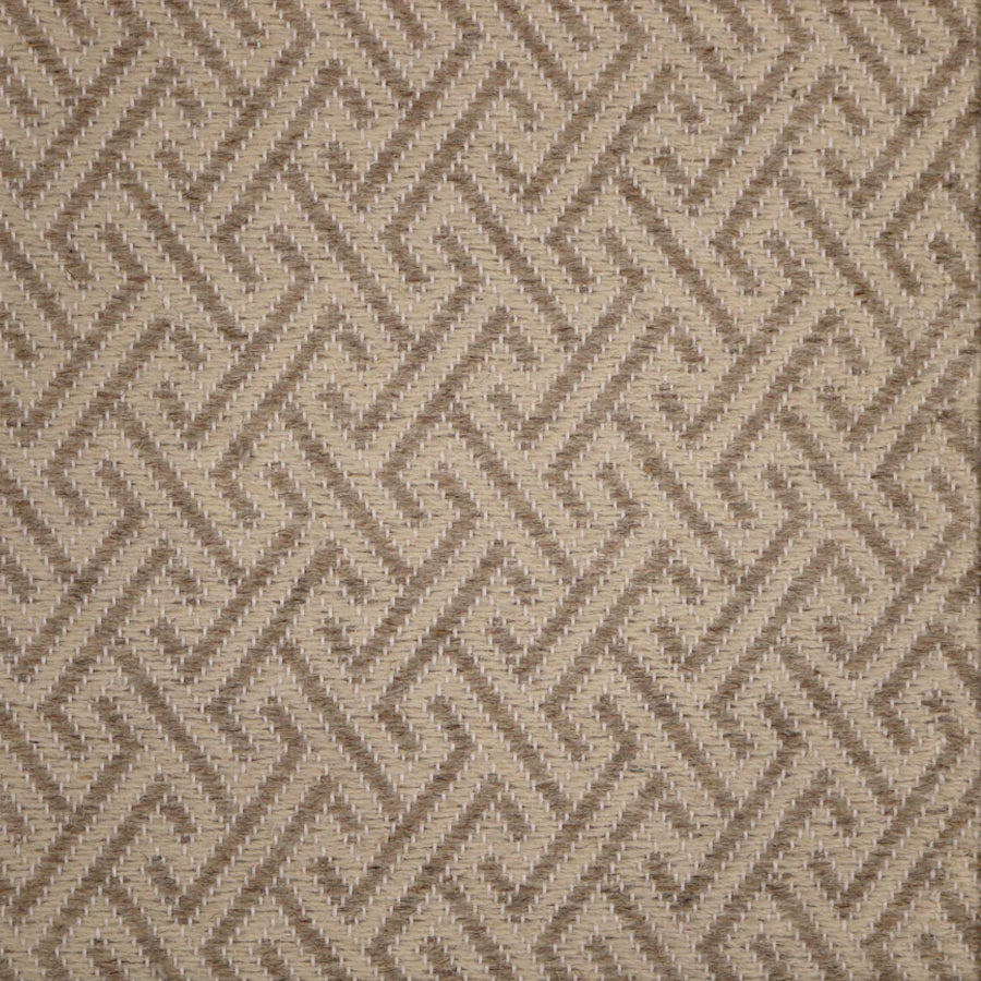 Broadloom carpet swatch in geometric pattern tan color