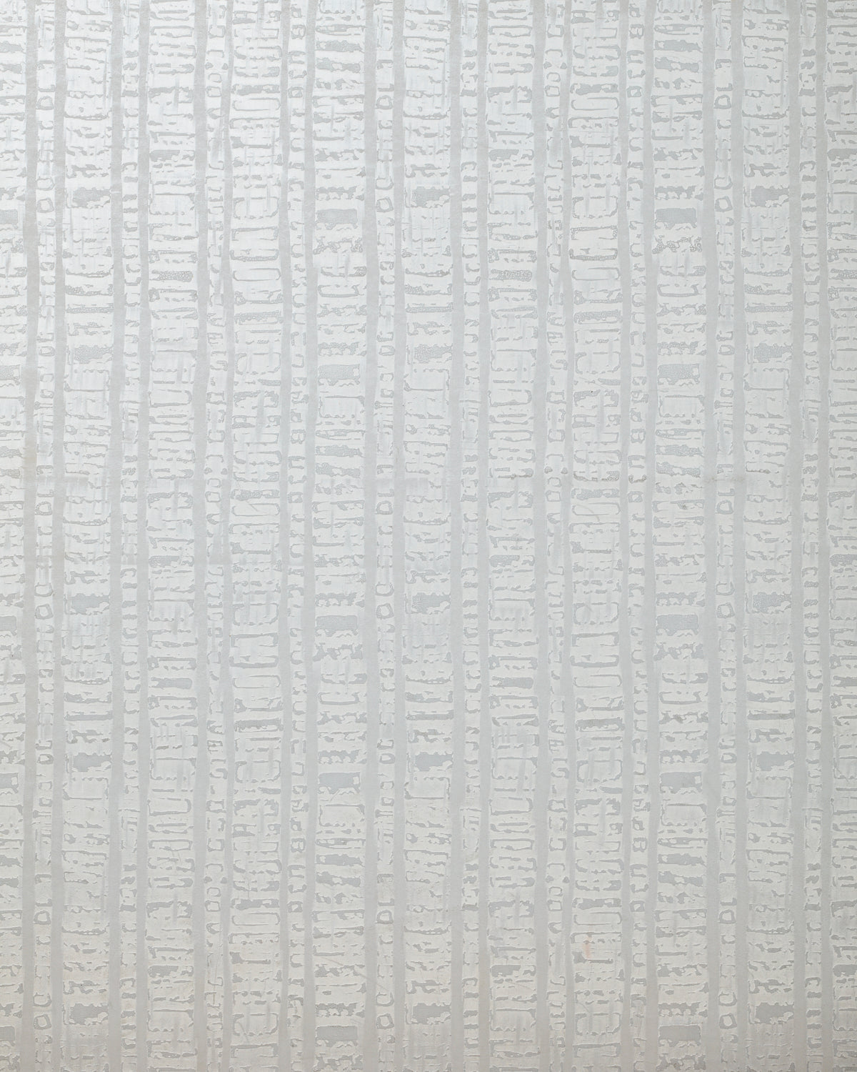 Detail of wallpaper in a textural stripe print in blue-gray.