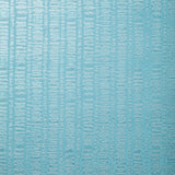 Detail of wallpaper in a textural stripe print in turquoise.