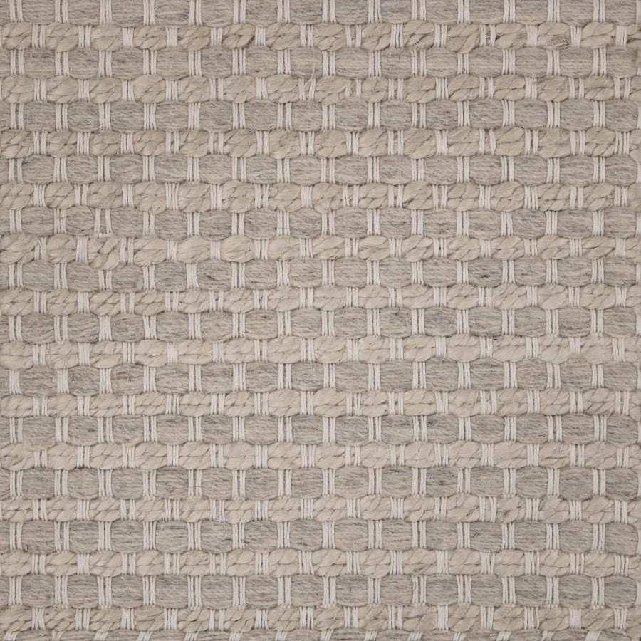 Broadloom carpet swatch in a rope textural pattern in a light grey design