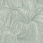 Detail of wallpaper in a textural painted print in sage on a cream field.