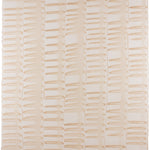 Sheet of hand-painted wallpaper with an undulating ribbon pattern in peach.