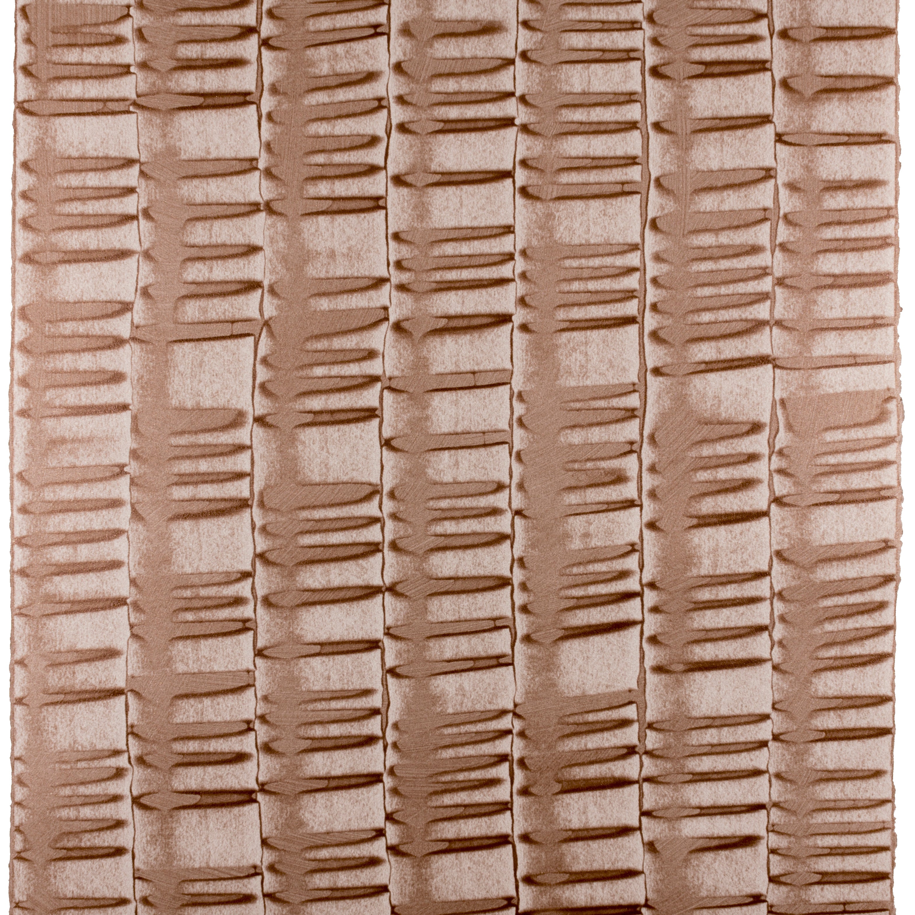 Sheet of hand-painted wallpaper with an undulating ribbon pattern in copper.