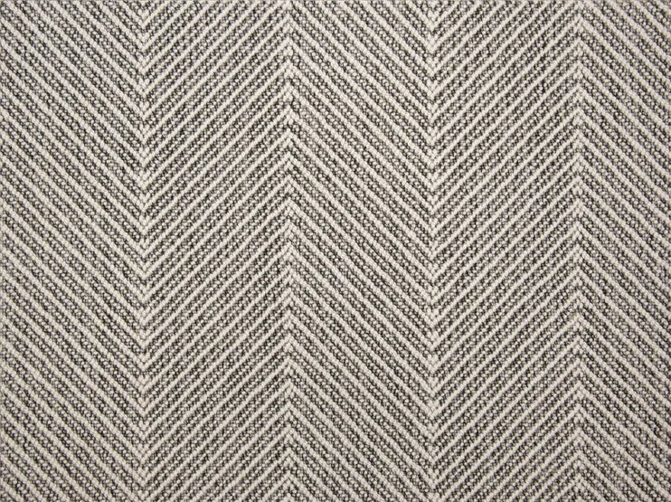 Broadloom carpet swatch herringbone design in black white