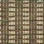 Handwoven rug detail in a checkered design in cream, green and tan