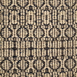 Handwoven rug detail in a contemporary design in black and white