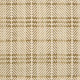 Plaid pattern broadloom with tan and beige on a herringbone patterned background.