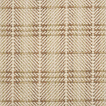 Plaid pattern broadloom with brown and beige on a herringbone patterned background.