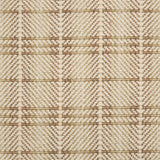 Plaid pattern broadloom with brown and beige on a herringbone patterned background.