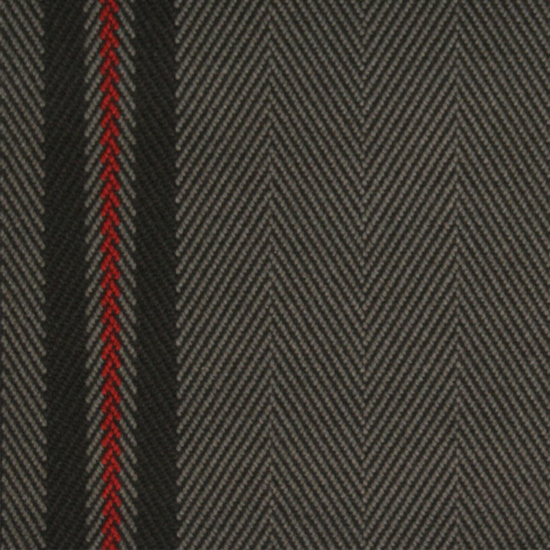 Striped flatweave runner in grey and red