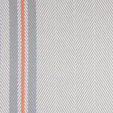 Striped flatweave runner in light grey and red