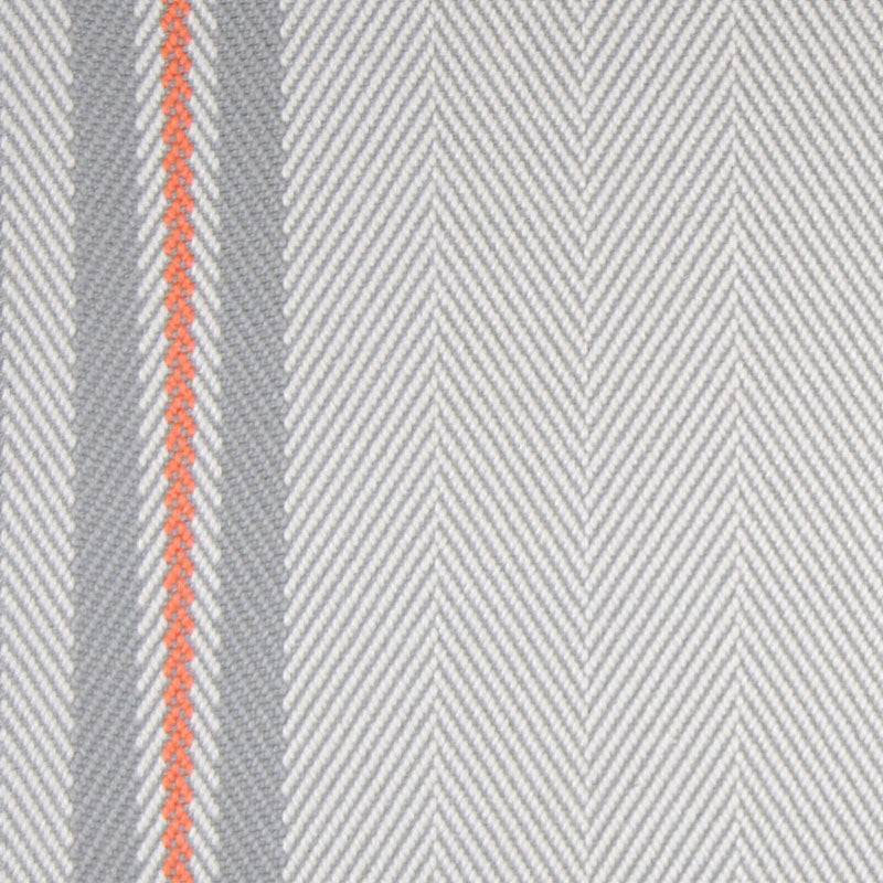 Striped flatweave runner in light grey and red