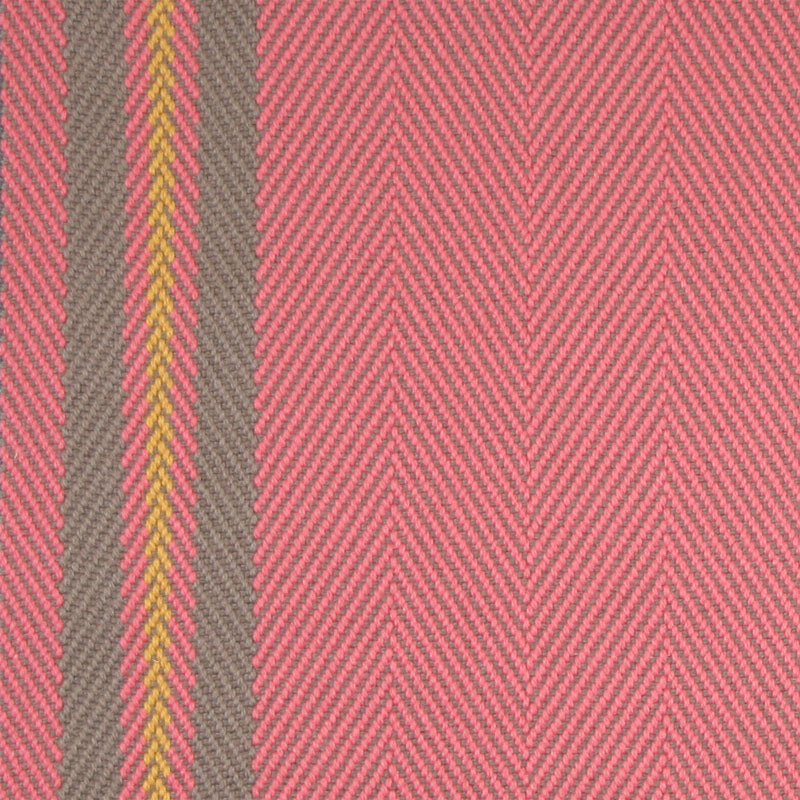 Striped flatweave runner in pink, grey and yellow