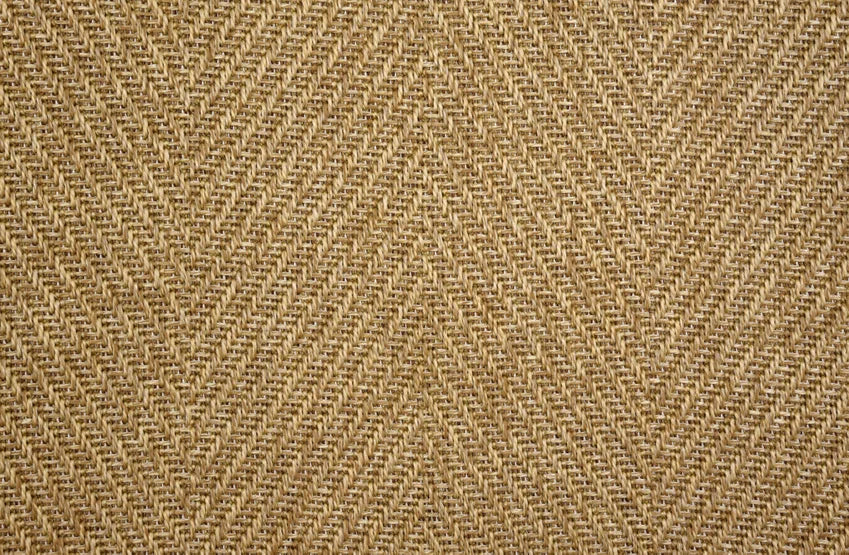 Broadloom carpet swatch herringbone design in yellow brown