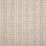 Broadloom carpet swatch in a herringbone pattern in a light grey design