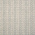 Broadloom carpet swatch in a herringbone pattern in a light blue design