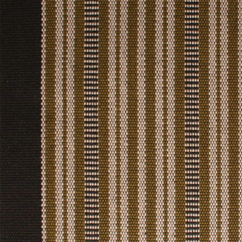 Striped flatweave runner in brown cream and black