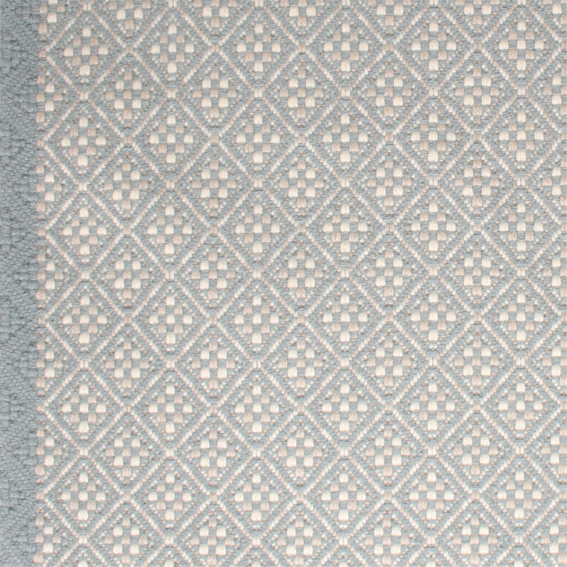 Diamond flatweave runner in light blue