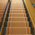 Striped flatweave runner in orange and blue 