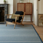 Striped flatweave runner in blue 