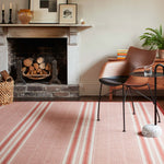 Striped flatweave runner in red  