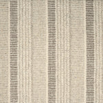 Textured broadloom carpet in ecru with stripes in grey.
