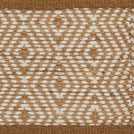 Handwoven rug sample in with cotton and raffia.