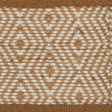 Handwoven rug sample in with cotton and raffia.