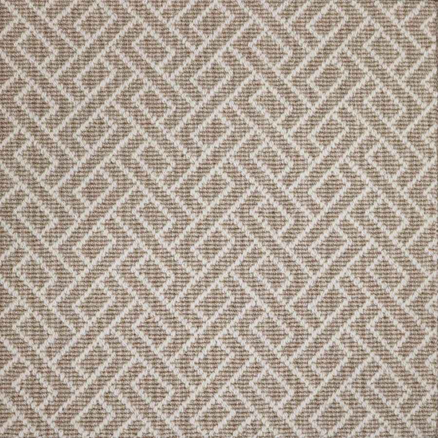 Broadloom carpet swatch geometric design in tan