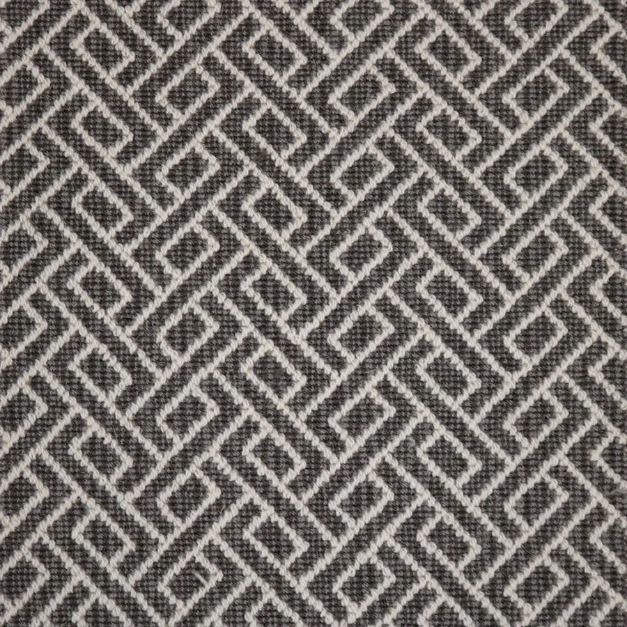 Broadloom carpet swatch geometric design in black white