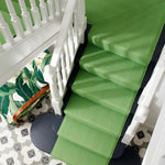 Striped flatweave runner in green 