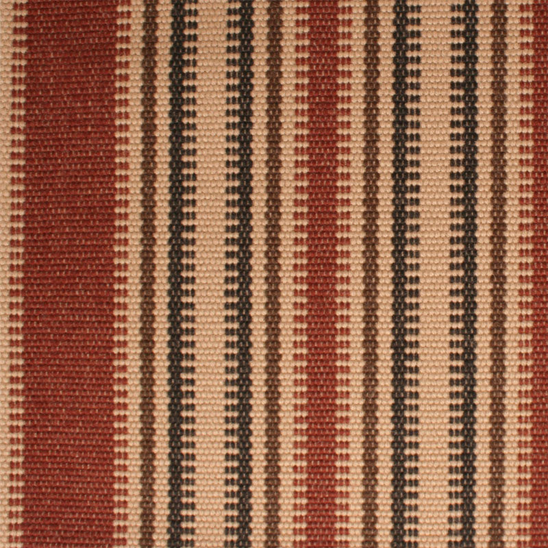 Striped flatweave runner in red brown and cream 