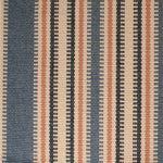 Striped flatweave runner in blue orange and cream 