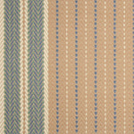 Striped flatweave runner in tan and blue