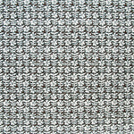 Detail of fabric in a floral grid print in white on a dark brown field.