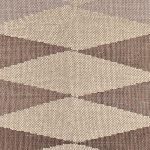 Patterned  rug with brown and beige triangles