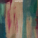 A sample of "Ocampo Punch" fabric in an abstract painterly print in shades of pink, turquoise and yellow.