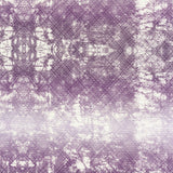 Detail of fabric in a textural ombré print in purple on a cream field.