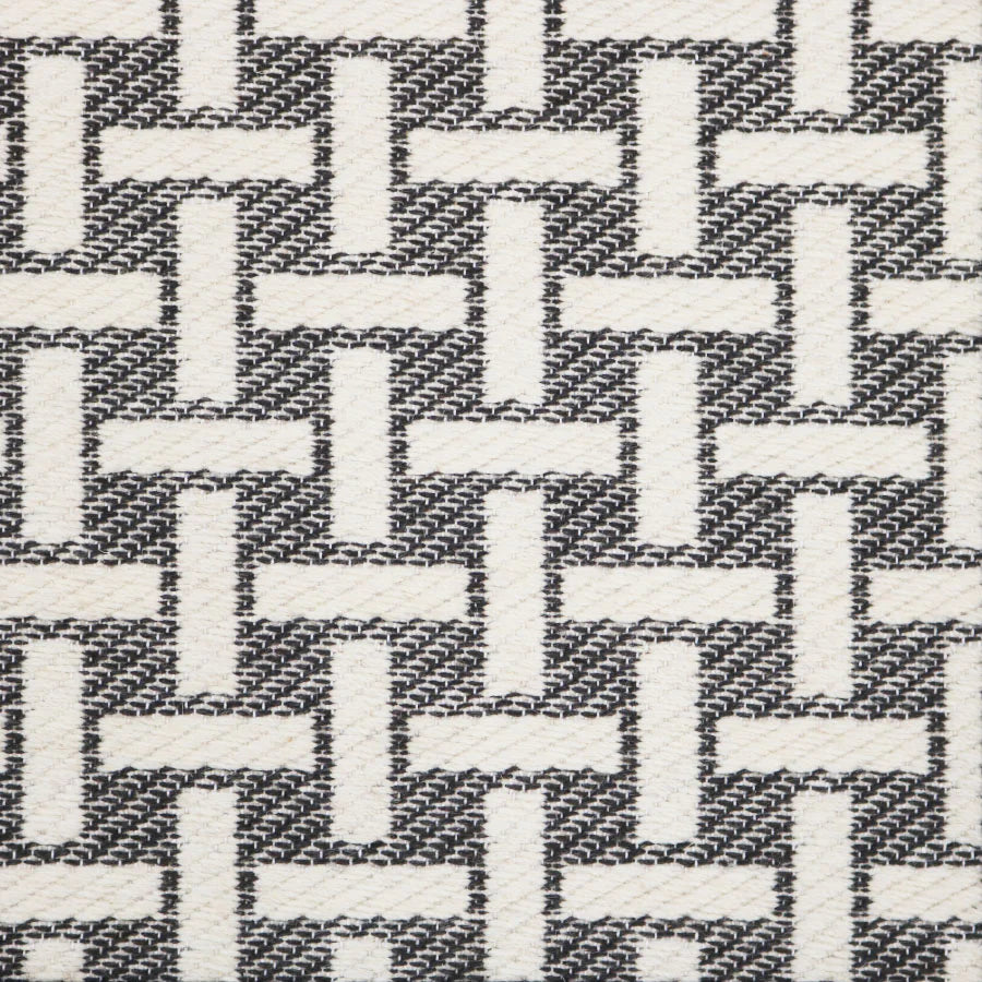 Broadloom carpet swatch geometric design in black white