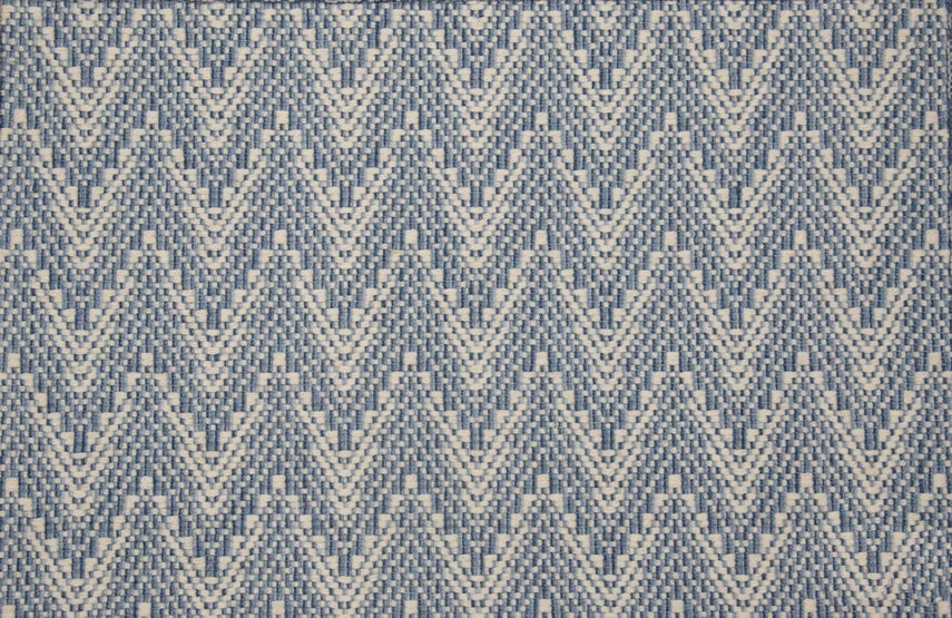 Broadloom carpet swatch herringbone design in blue