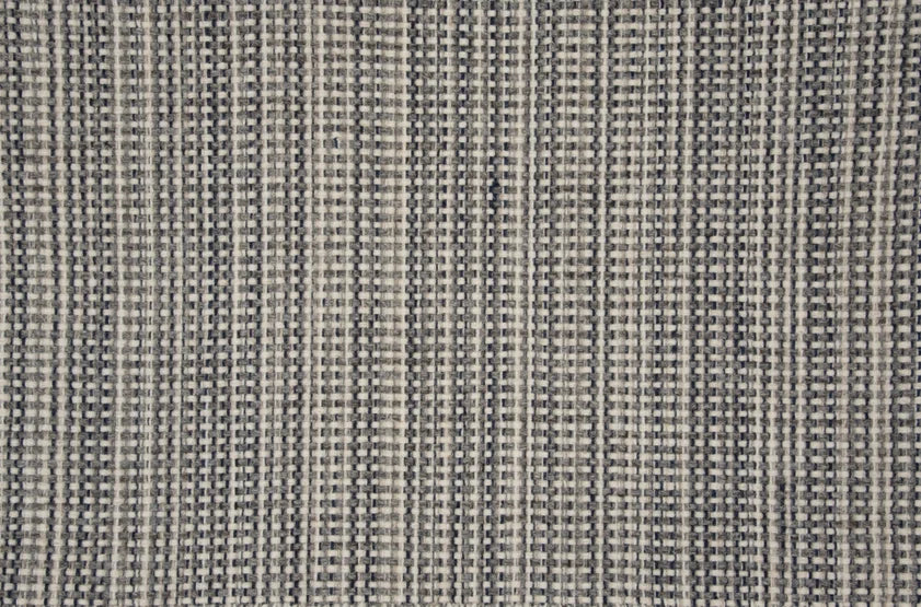 Broadloom carpet swatch in a striped pattern in a black grey design